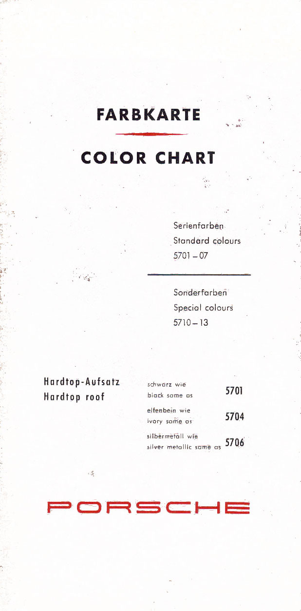 Cover of 1958 356 color chart